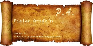 Pieler Arzén névjegykártya